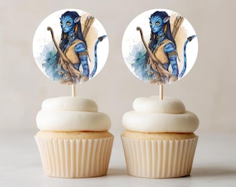 Neytiri Avatar Birthday Cupcake Toppers | Fantasy Theme (Digital Download)
