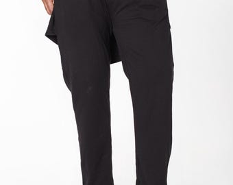 Unisex Open Back Fleece Adaptive Black Pants