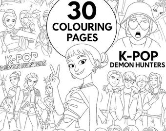 Kolorowanka K-Pop Demon Hunters | 30 stron do druku (wersja cyfrowa)