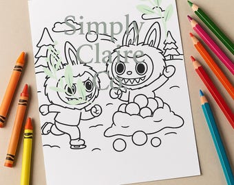 Dibujos para colorear de Labubu para niños: 25 hojas de actividades artísticas imprimibles (PDF)