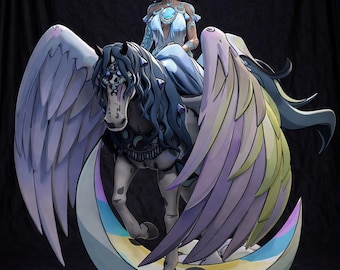 Bemalbare Figur, ätherische Mondgöttin – Fantasyfigur aus der griechischen Mythologie