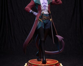 Paintable figurine, flamboyant tiefling blood hunter – fantasy figure