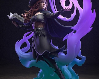 Bemalbare Figur, geheimnisvolle Hexe und Zauberin – Fantasy-Zauberfigur