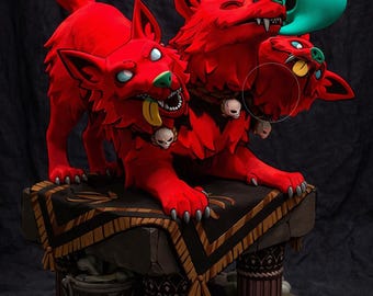 Figurine to paint, three headed hell hound – mythological creature