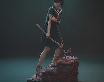 May include: A detailed figurine of a person in a dark blue sailor uniform holding a wooden staff. The figure stands on a textured, reddish-brown base with intricate details. The image includes text that reads "HIGH-QUALITY PRE-SUPPORTS" and "PATREON.COM/BULKAMANCER".