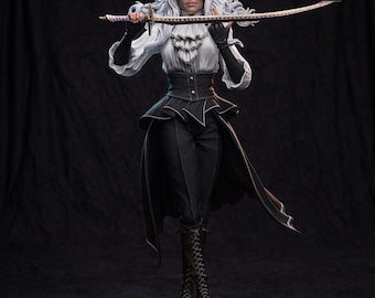 Paintable figurine, young fantasy heroine – elegant warrior figure
