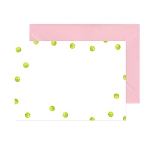 Watercolor Pickleball Flat Stationery - Set of 12