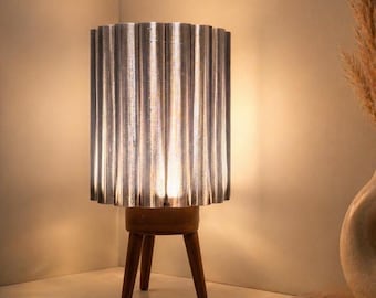 3D Printed Bedside Lamp | Wood PLA Base, PETG Shade | Scandinavian Decor Light