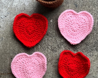 Juego de posavasos de crochet que gira como una maceta