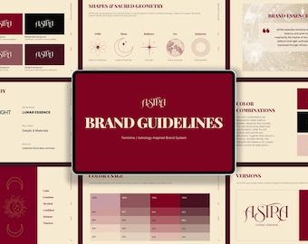 Minimal Brand Guidelines Template — Astrology & Numerology Inspired Feminine Branding Kit | Brand Identity