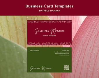 Modern Business Card Canva Template | Professional Branding Design | Editable Networking Card | Colourful Red, Green
