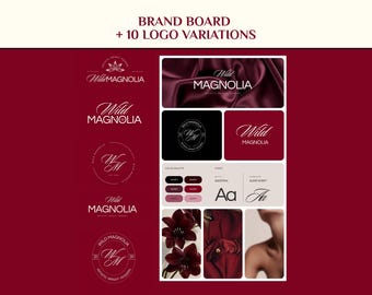 Branding Kit Canva Template | Brand Board Bundle , Logo Variations & Brand Identity Design | Logos