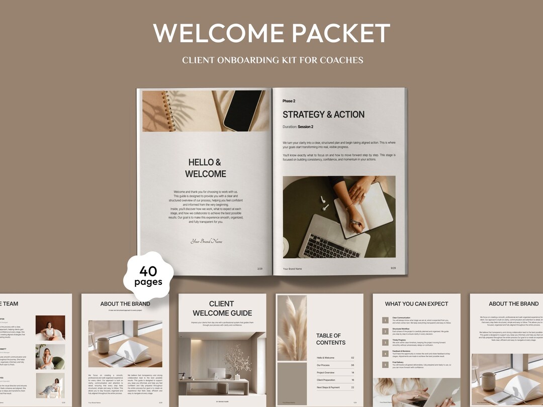 Client Onboarding Kit, Welcome Packet Template for Coaches, Editable ...
