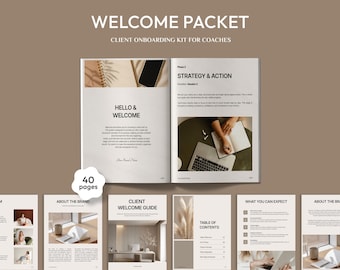 Client Onboarding Kit,  Welcome Packet Template for Coaches, Editable Canva Template
