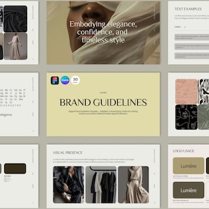 Fashion Brand Guidelines Template: Minimalist Brand Book (Canva & Figma)