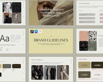 Fashion Brand Guidelines Template: Minimalist Brand Book (Canva & Figma)