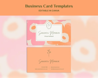 Professional Business Card Template | Canva Branding Design | Modern Networking Card | Orange, Red, Green