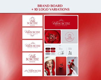 Brand Kit Canva Template | Branding Board +  Editable Logo Variations | Small Business Logo Package