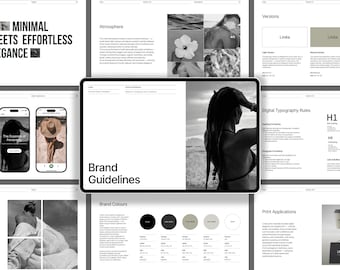 Modern Minimal Brand Guidelines Template | Canva Editable Brand Kit