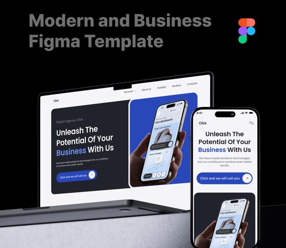 Figma Website Template – Click Agency Landing Page UI Kit | UX UI Designer Portfolio