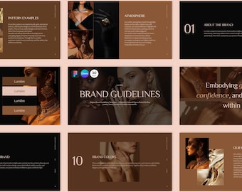 Brand Guidelines Template: Minimalist Canva and Figma Editable Kit (Digital Download)