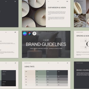 Brand Guidelines Template | Minimal Brand Book | Canva & Figma Editable Kit image 1