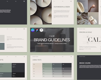 Brand Guidelines Template | Minimal Brand Book | Canva & Figma Editable Kit