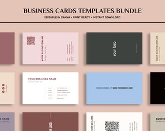 Business Cards Canva Template, Editable, Instant Download, Print Ready, Modern Business Card Bundle