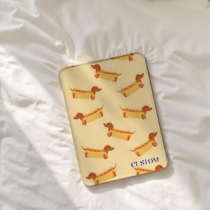 Yellow Sausage Dogs Kindle Case, All New Kindle 12th Gen 2024 Case, Paperwhite 12th 7‘’ 11th 6.8‘’ 10th 6‘’ Cover, E-reader Protective Case