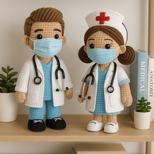 Crochet Doctor and Nurse Amigurumi Pattern (PDF Download)