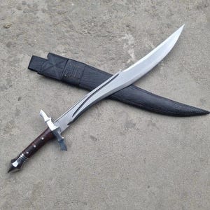 30&quot; Spartan Hunting Sword – Handmade Carbon Steel Blade with Leather Sheath – Perfect for Cosplay, Collectors & Tactical Display&quot;