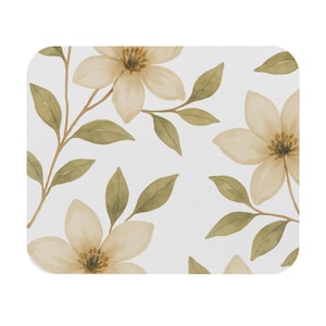 Elegant Floral Mouse Pad, Stylish Desk Accessory, Office Decor, Gift for Workaholics, Floral Mousepad for Home or Office