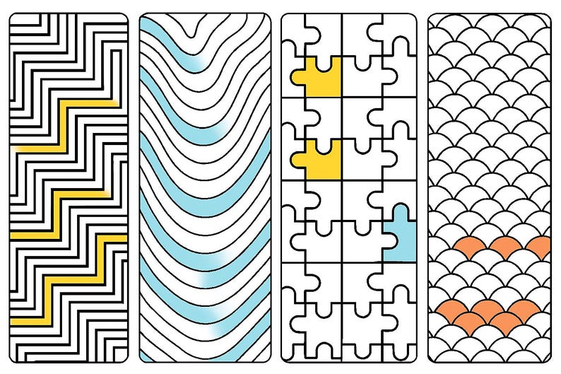 Printable Coloring Bookmarks: 20 DIY Designs for Adults & Kids (digital ...