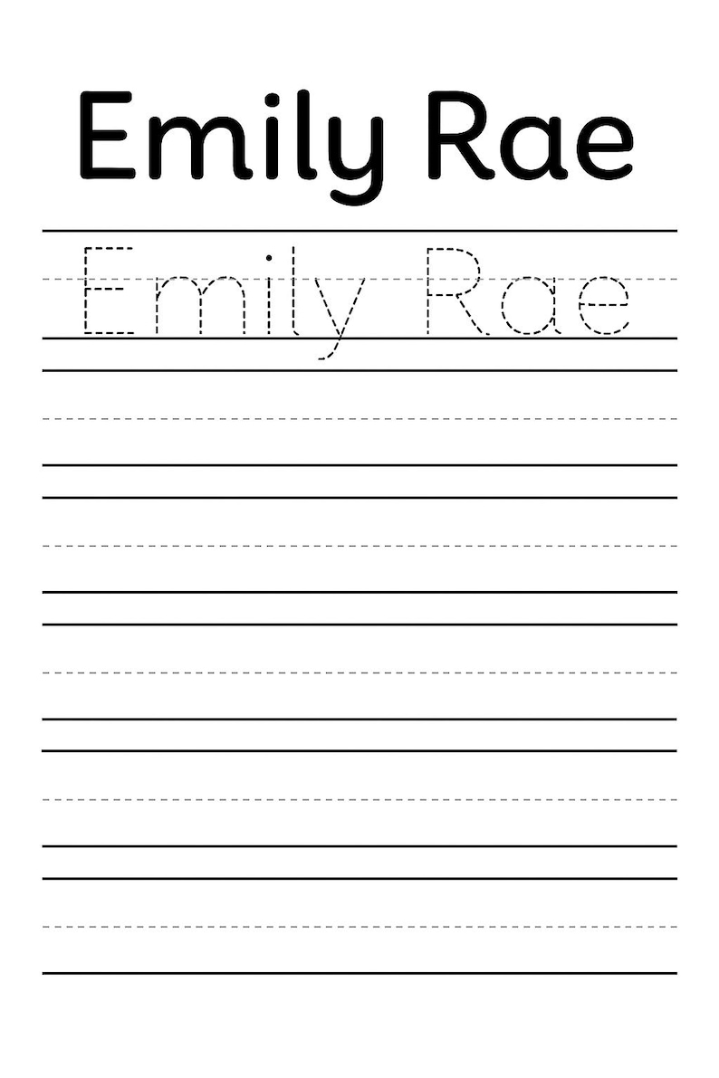 Personalized Name Tracing Worksheet: Handwriting Practice (digital ...