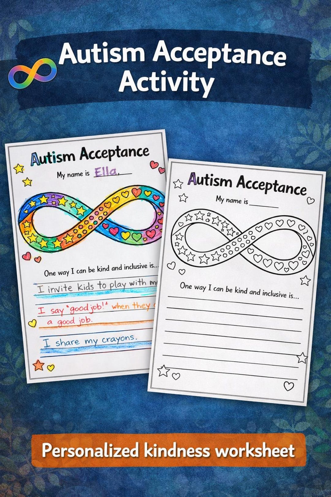 Autism Acceptance Activity | Infinity Symbol Coloring & Writing ...