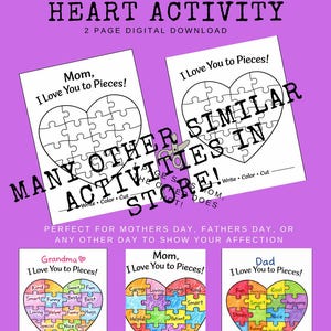Things I Love Jar, Valentine's Day Activity, Printable Keepsake (Digital Download) image 3