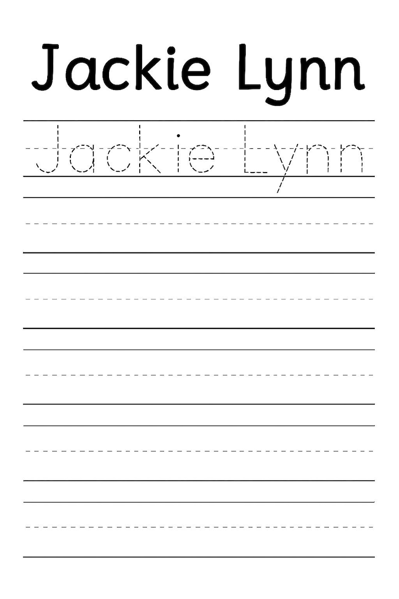 Name Writing Grid Personalized Name Tracing Worksheet: Handwriting Practice, Pre School ...