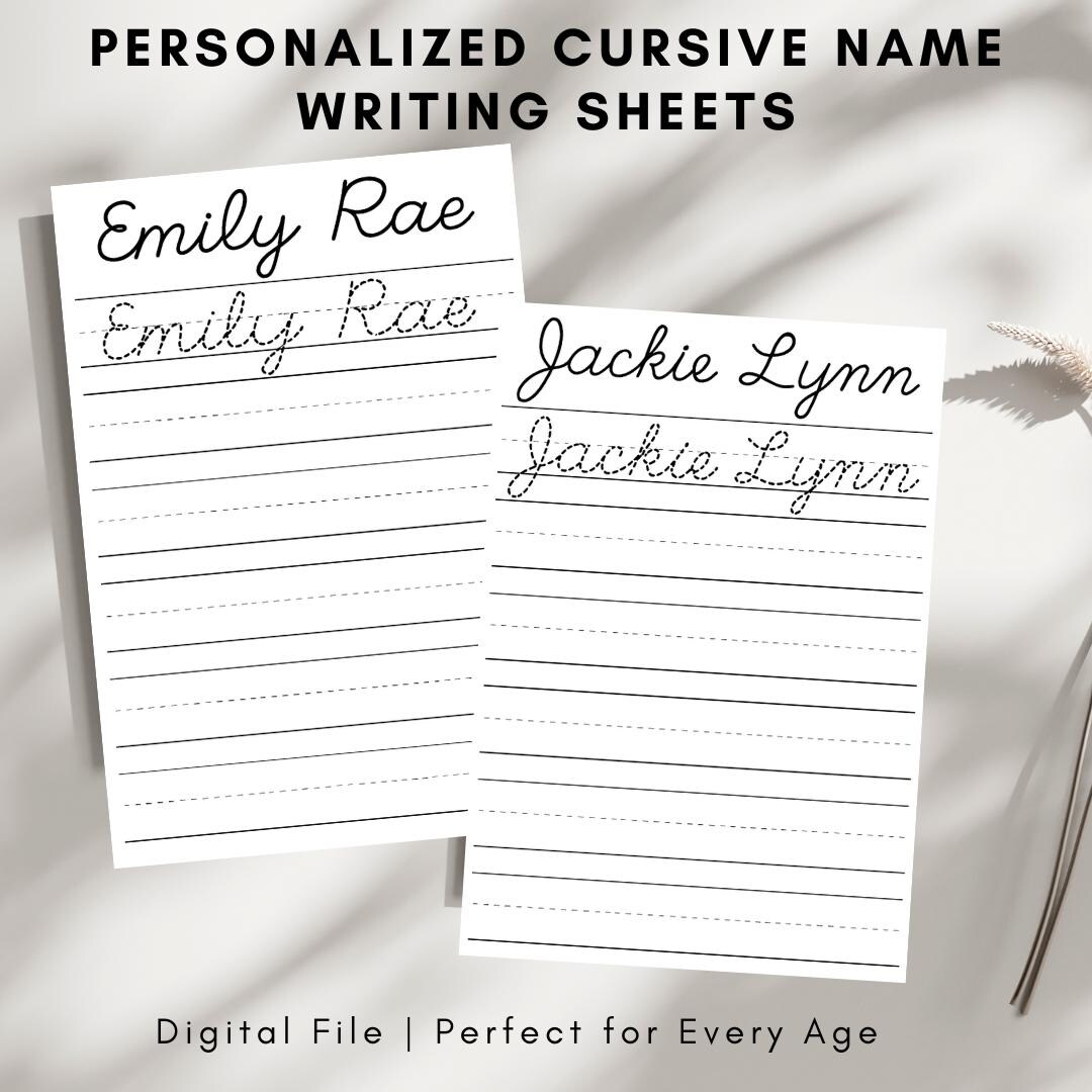 Personalized CURSIVE Name Tracing Worksheet: Handwriting Practice ...