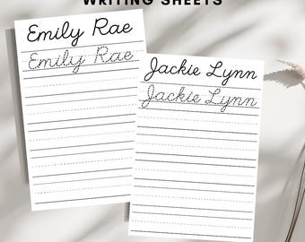 Personalized CURSIVE Name Tracing Worksheet: Handwriting Practice (Digital Download), Elementary Writing Sheet,