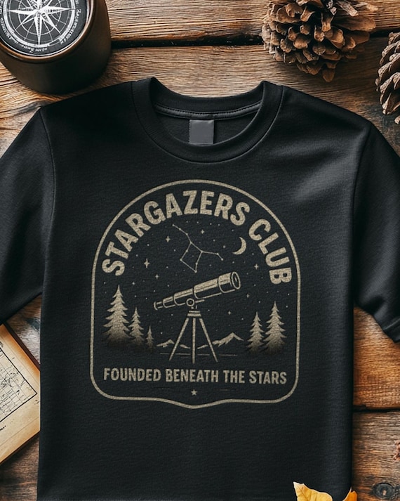 Stargazers Club Shirt Telescope T Shirt for Astronomy Lovers