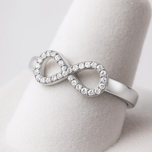Elegant Dainty Promise Ring in Sterling Silver, Unique Handmade Proposal Ring With Silver Stones, Friendship Ring, Adjustable  Ring For Her