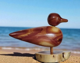 Lathe-turned Red Cedar Wooden Duck - Rustic Home Decor - Etsy