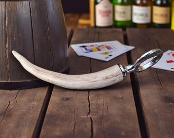 Ouvre-bouteille en bois de cerf - Bois de cerf de Virginie - Accessoires de bar