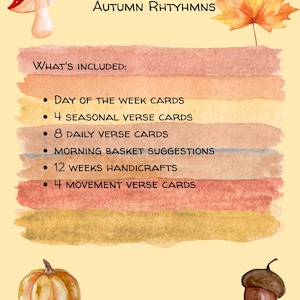 Paquete de temporada de otoño / Paquete imprimible inspirado en Waldorf para la hora del círculo, manualidades y ritmo diario