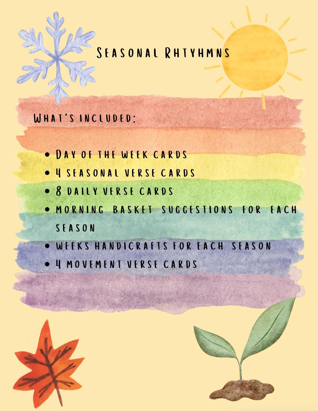 Waldorf-Inspired Seasonal Rhythm Pack | Verses, Morning Basket Ideas & Handicraft Activities