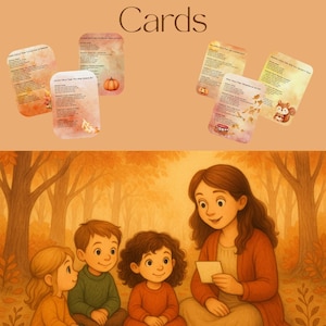 Tarjetas de versos para el tiempo del círculo de otoño / Ritmo estacional inspirado en Waldorf imprimible