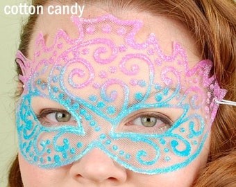 YOUR CHOICE- SHEER mask- masquerade mask, New Year's, Mardi Gras, prom, tattoo, ballroom, fairy, Halloween