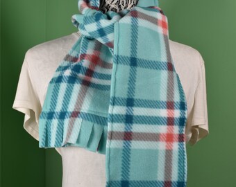 YOUR CHOICE- Scarf with Fringe-  Plaid and Argyle- 9 pattern choices- polar fleece winter scarf