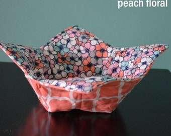 YOUR CHOICE- Bowl cozy, fabric bowl, hot pad- FLORAL