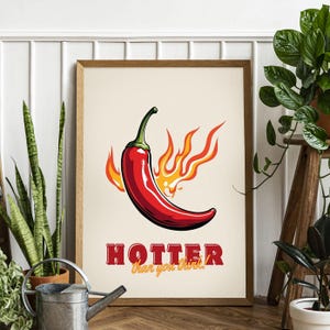 Chilli Canvas Wall Decor - Spicy Humor Kitchen Wall Art - Fun Canvas Wall Art